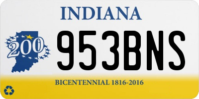 IN license plate 953BNS