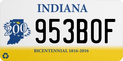 IN license plate 953BOF