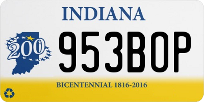IN license plate 953BOP