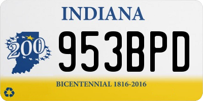 IN license plate 953BPD