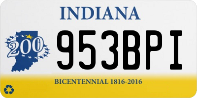 IN license plate 953BPI