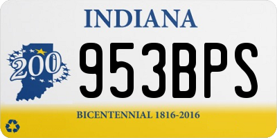 IN license plate 953BPS