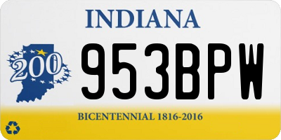 IN license plate 953BPW