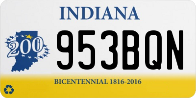 IN license plate 953BQN