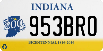 IN license plate 953BRO