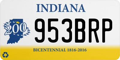 IN license plate 953BRP