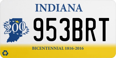 IN license plate 953BRT