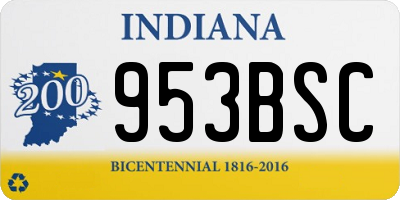 IN license plate 953BSC