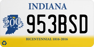 IN license plate 953BSD