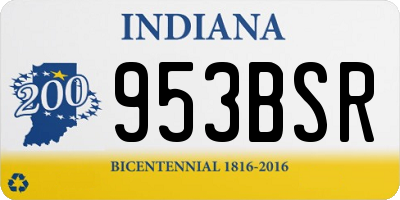 IN license plate 953BSR