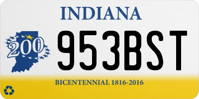 IN license plate 953BST