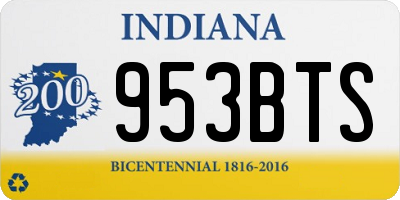 IN license plate 953BTS