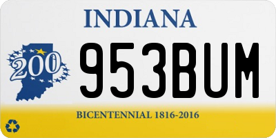 IN license plate 953BUM