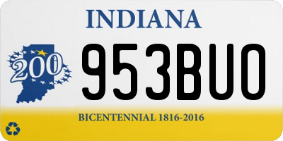 IN license plate 953BUO