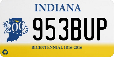 IN license plate 953BUP