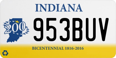 IN license plate 953BUV