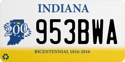 IN license plate 953BWA
