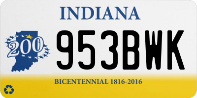 IN license plate 953BWK