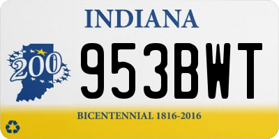 IN license plate 953BWT