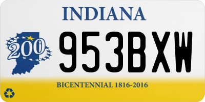 IN license plate 953BXW