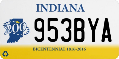 IN license plate 953BYA