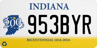 IN license plate 953BYR