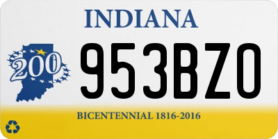 IN license plate 953BZO