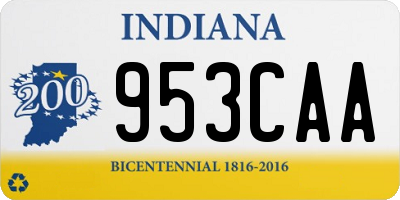 IN license plate 953CAA