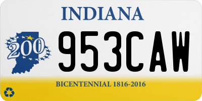 IN license plate 953CAW
