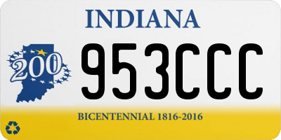 IN license plate 953CCC