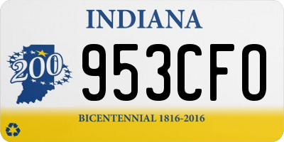 IN license plate 953CFO