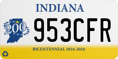 IN license plate 953CFR