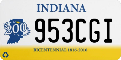 IN license plate 953CGI