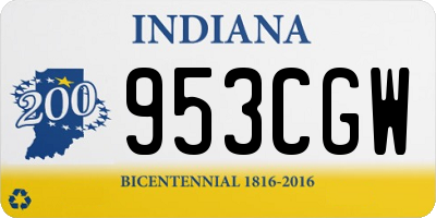 IN license plate 953CGW