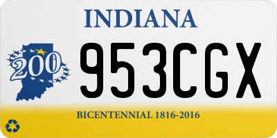 IN license plate 953CGX