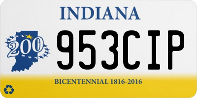 IN license plate 953CIP
