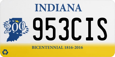 IN license plate 953CIS