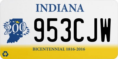 IN license plate 953CJW