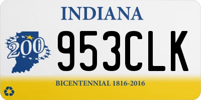 IN license plate 953CLK