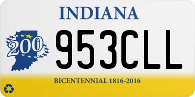 IN license plate 953CLL