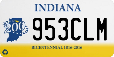 IN license plate 953CLM