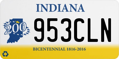 IN license plate 953CLN