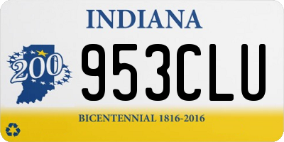 IN license plate 953CLU