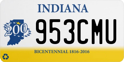 IN license plate 953CMU