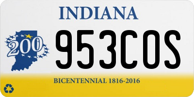 IN license plate 953COS