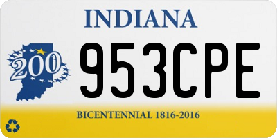 IN license plate 953CPE