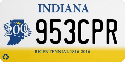 IN license plate 953CPR