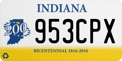 IN license plate 953CPX