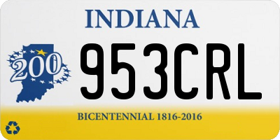 IN license plate 953CRL