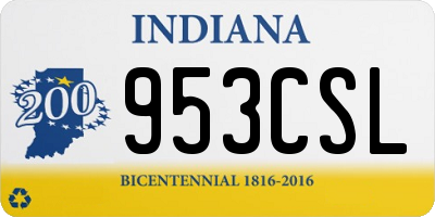 IN license plate 953CSL